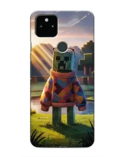 Чехол для Google Pixel 5 с картинкой «Крипер в свитере»