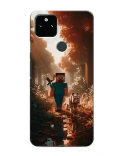 Чехол для Google Pixel 5 с картинкой «Стив в лесу»