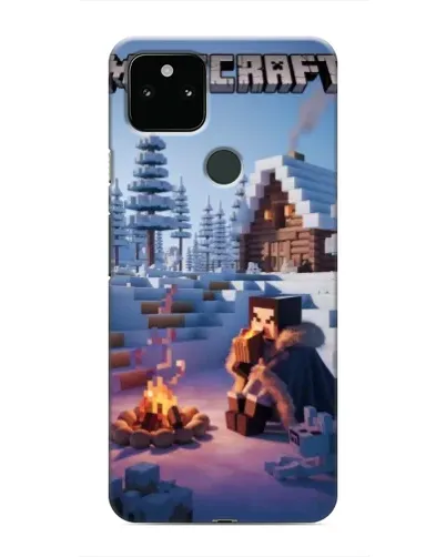 Чехол для Google Pixel 5 с картинкой «Зимний Minecraft»