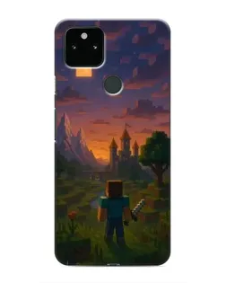 Чехол для Google Pixel 5 с картинкой «Стив у башни»