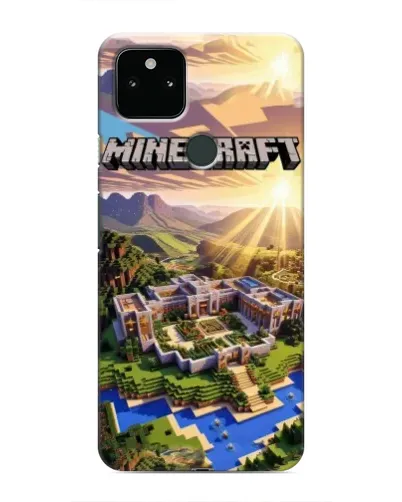 Чехол для Google Pixel 5 с картинкой «Minecraft панорама»