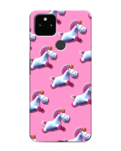 Чехол для Google Pixel 5 с картинкой «Единороги на розовом»