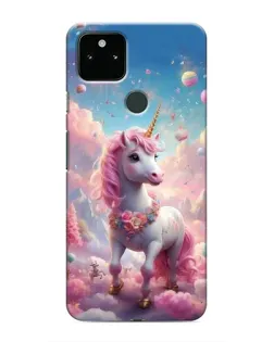 Чехол для Google Pixel 5 с картинкой «Единорог среди облаков»