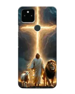 Чехол для Google Pixel 5 с картинкой «Лев Иуды и Свет»