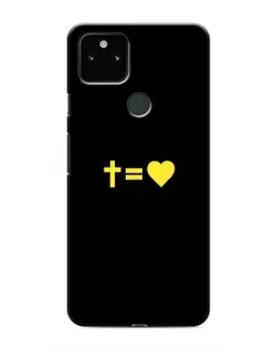 Чехол для Google Pixel 5 с картинкой «Сердце и Крест»