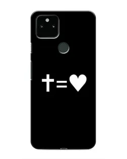 Чехол для Google Pixel 5 с картинкой «Крест и Сердце»