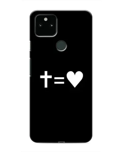 Чехол для Google Pixel 5 с картинкой «Крест и Сердце»