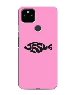 Чехол для Google Pixel 5 с картинкой «Розовый символ  Jesus»