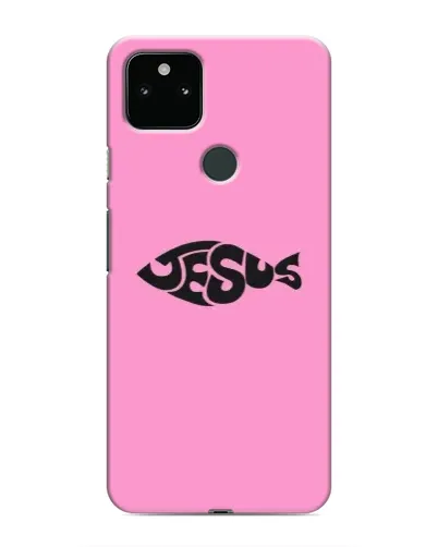 Чехол для Google Pixel 5 с картинкой «Розовый символ  Jesus»