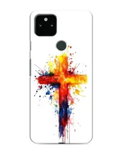 Чехол для Google Pixel 5 с картинкой «Акварельный крест»