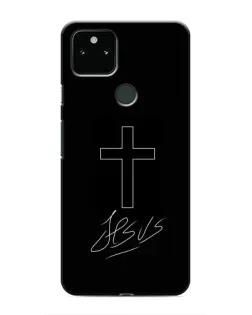 Чехол для Google Pixel 5 с картинкой «Графический крест Jesus»