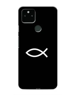 Чехол для Google Pixel 5 с картинкой «Символ рыбы Jesus»