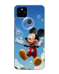 Чехол для Google Pixel 5 с картинкой «Mickey и мыльные пузыри»