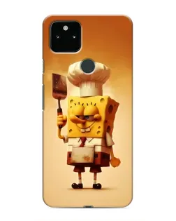 Чехол для Google Pixel 5 с картинкой «Губка Боб повар»