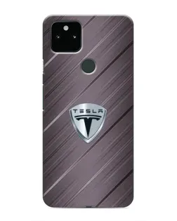 Чехол для Google Pixel 5 с картинкой «Металлическая текстура Tesla»