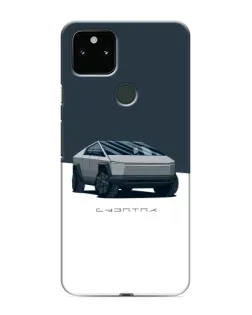 Чехол для Google Pixel 5 с картинкой «Серебристый Cybertruck Tesla»