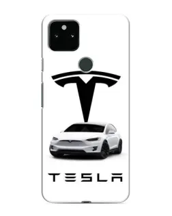 Чехол для Google Pixel 5 с картинкой «Tesla White Style»