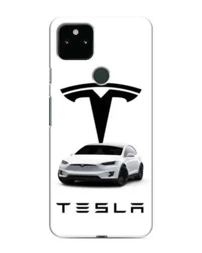 Чехол для Google Pixel 5 с картинкой «Tesla White Style»