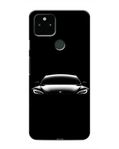Чехол для Google Pixel 5 с картинкой «Фары Tesla Night»