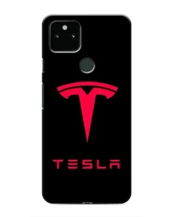 Чехол для Google Pixel 5 с картинкой «Tesla Red Logo»