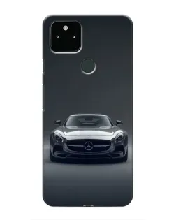 Чехол для Google Pixel 5 с картинкой «Mercedes на черном»