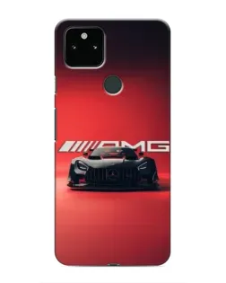 Чехол для Google Pixel 5 с картинкой «Mercedes AMG — красная линия»