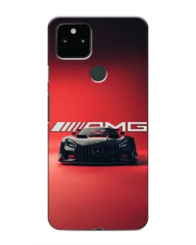 Чехол для Google Pixel 5 с картинкой «Mercedes AMG — красная линия»