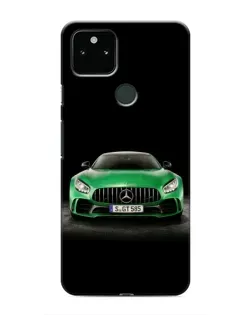 Чехол для Google Pixel 5 с картинкой «Mercedes — неоновый лого»