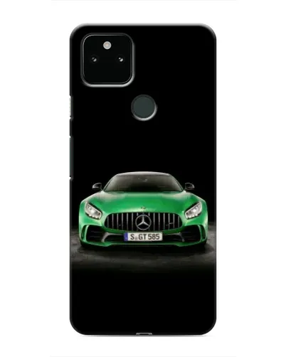 Чехол для Google Pixel 5 с картинкой «Mercedes — неоновый лого»