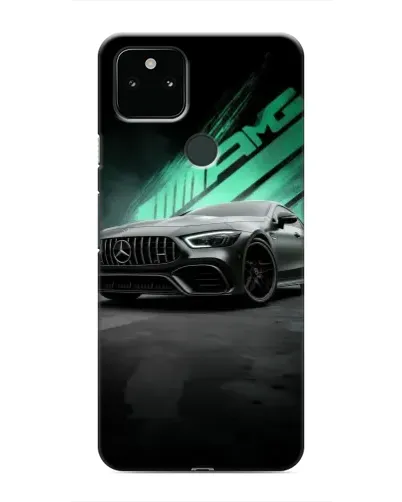 Чехол для Google Pixel 5 с картинкой «Темный Mercedes AMG»