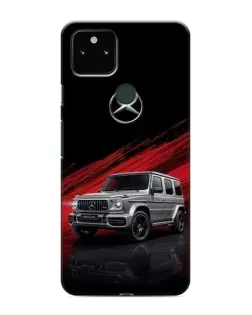 Чехол для Google Pixel 5 с картинкой «Mercedes G-Class красный»