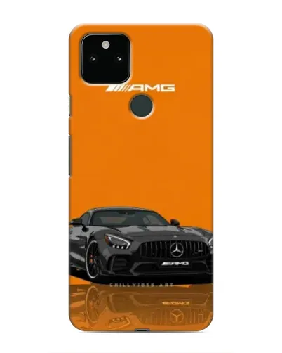 Чехол для Google Pixel 5 с картинкой «Оранжевый Mercedes AMG»