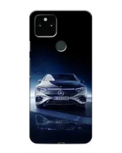 Чехол для Google Pixel 5 с картинкой «Ночной Mercedes EQ»
