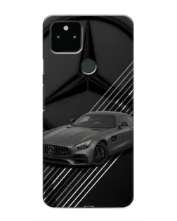 Чехол для Google Pixel 5 с картинкой «Mercedes AMG — графика»