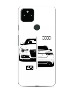 Чехол для Google Pixel 5 с картинкой «Audi — контрастный дизайн»
