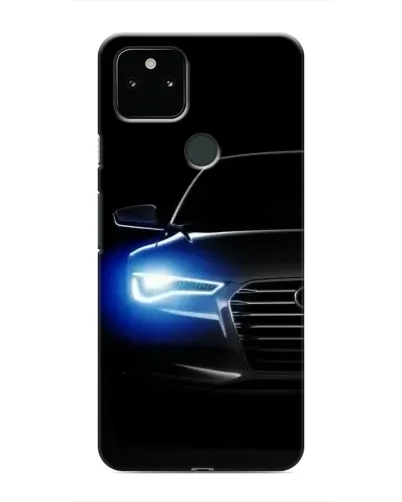 Чехол для Google Pixel 5 с картинкой «Неоновый взгляд Audi»