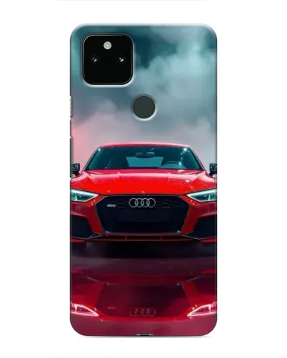 Чехол для Google Pixel 5 с картинкой «Audi RS — красный стиль»