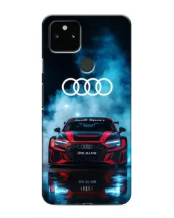 Чехол для Google Pixel 5 с картинкой «Audi Sport — неон»