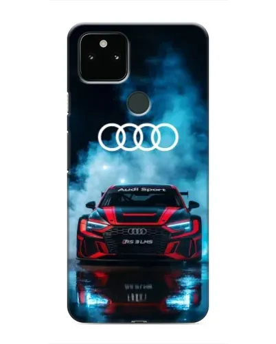 Чехол для Google Pixel 5 с картинкой «Audi Sport — неон»