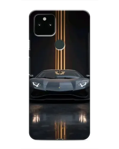 Чехол для Google Pixel 5 с картинкой «Lamborghini золотые линии»