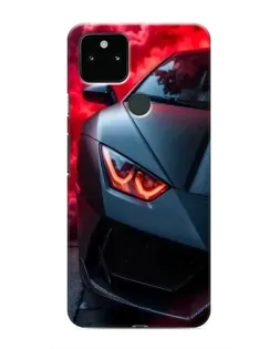 Чехол для Google Pixel 5 с картинкой «Lamborghini красное сияние»