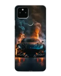 Чехол для Google Pixel 5 с картинкой «Lamborghini дымная эстетика»