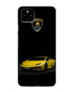 Чехол для Google Pixel 5 с картинкой «Lamborghini желтый акцент»