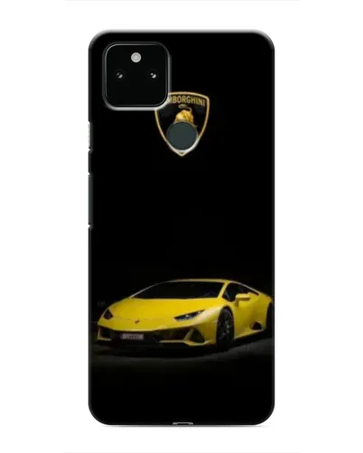 Чехол для Google Pixel 5 с картинкой «Lamborghini желтый акцент»