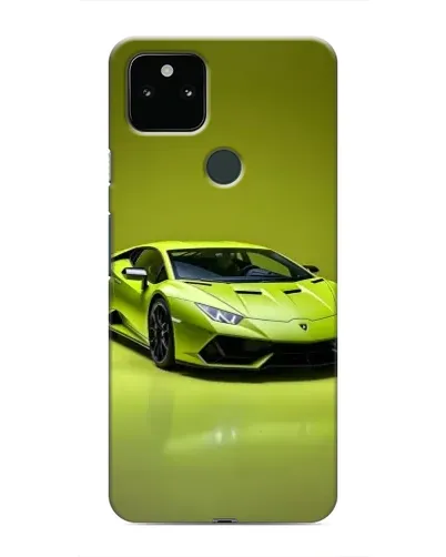 Чехол для Google Pixel 5 с картинкой «Салатовый Lamborghini Huracan»