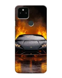 Чехол для Google Pixel 5 с картинкой «Lamborghini в огне»