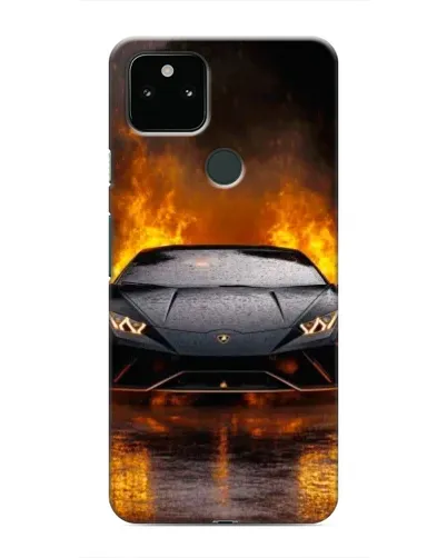 Чехол для Google Pixel 5 с картинкой «Lamborghini в огне»