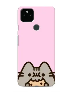 Чехол для Google Pixel 5 с картинкой «Pusheen и печенье»