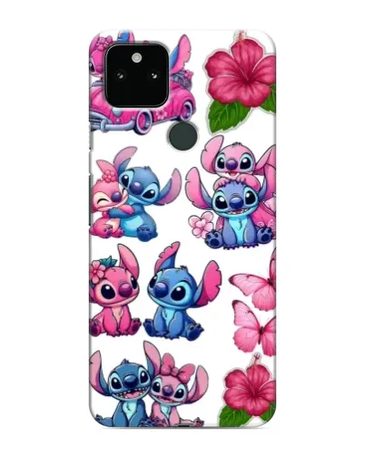 Чехол для Google Pixel 5 с картинкой «Стикеры Stitch и Angel»