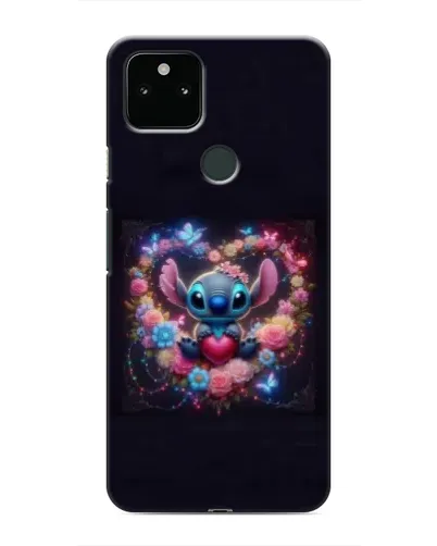 Чехол для Google Pixel 5 с картинкой «Stitch в цветах»